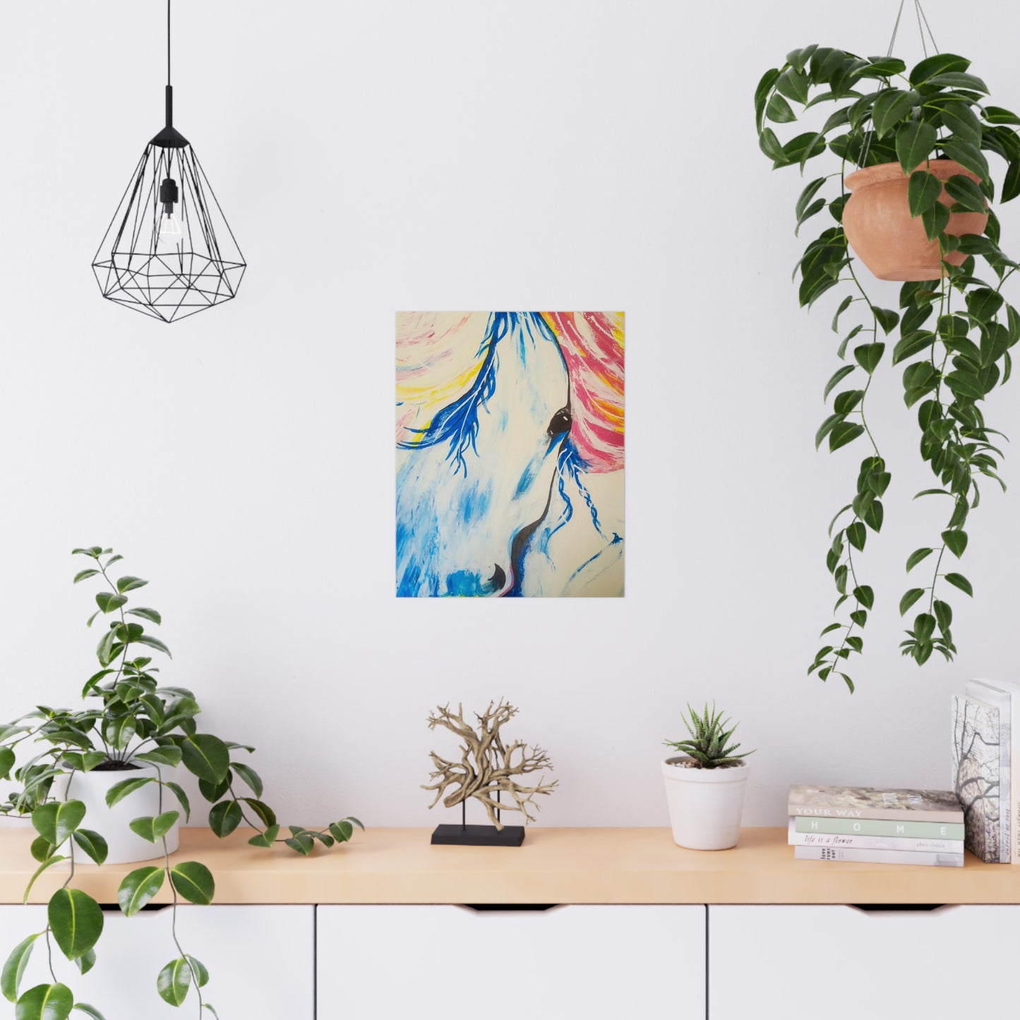 Vibrant Horse Art Matte Poster - Colorful Wall Décor for Animal Lovers