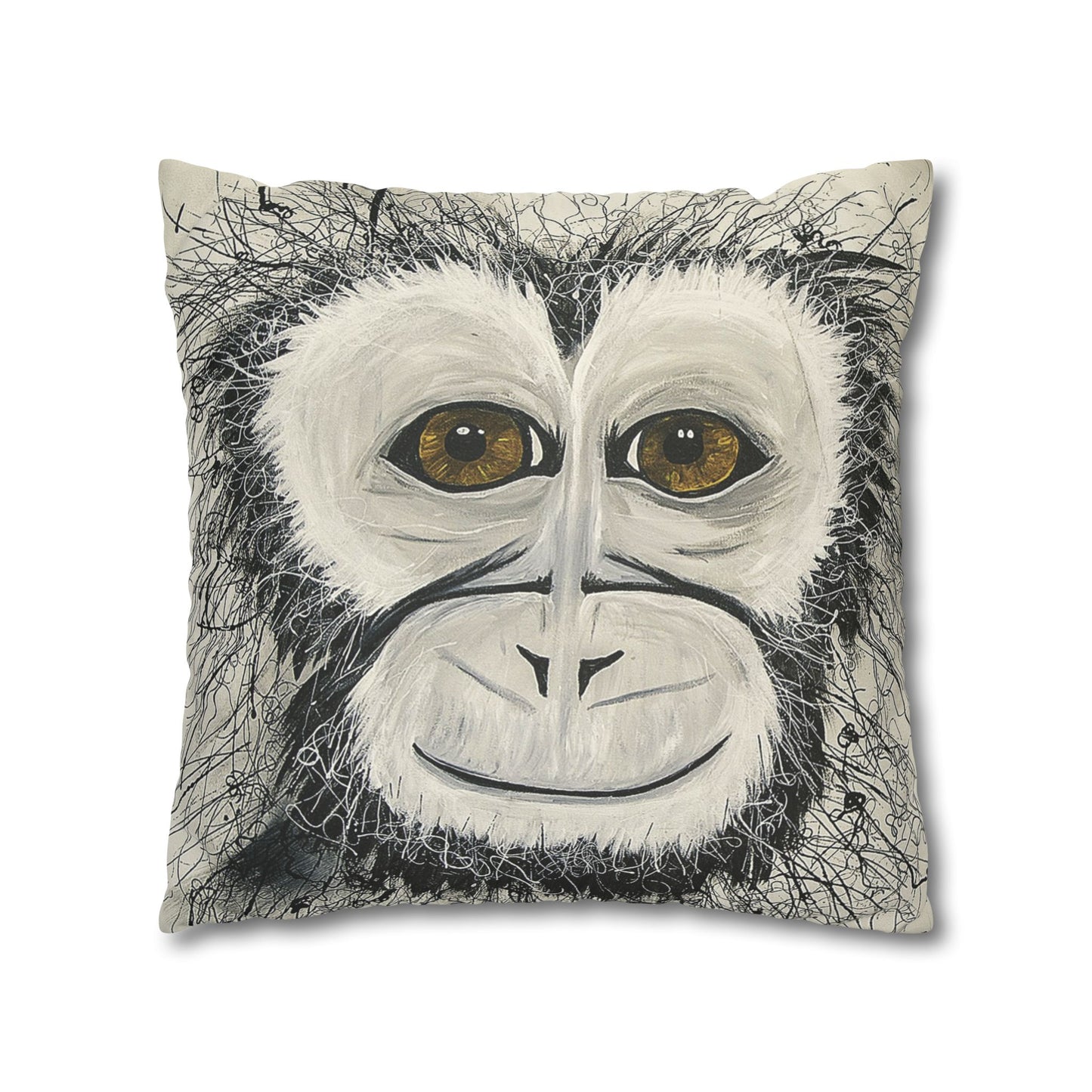Cheeky Monkey - Faux Suede Square Pillowcase