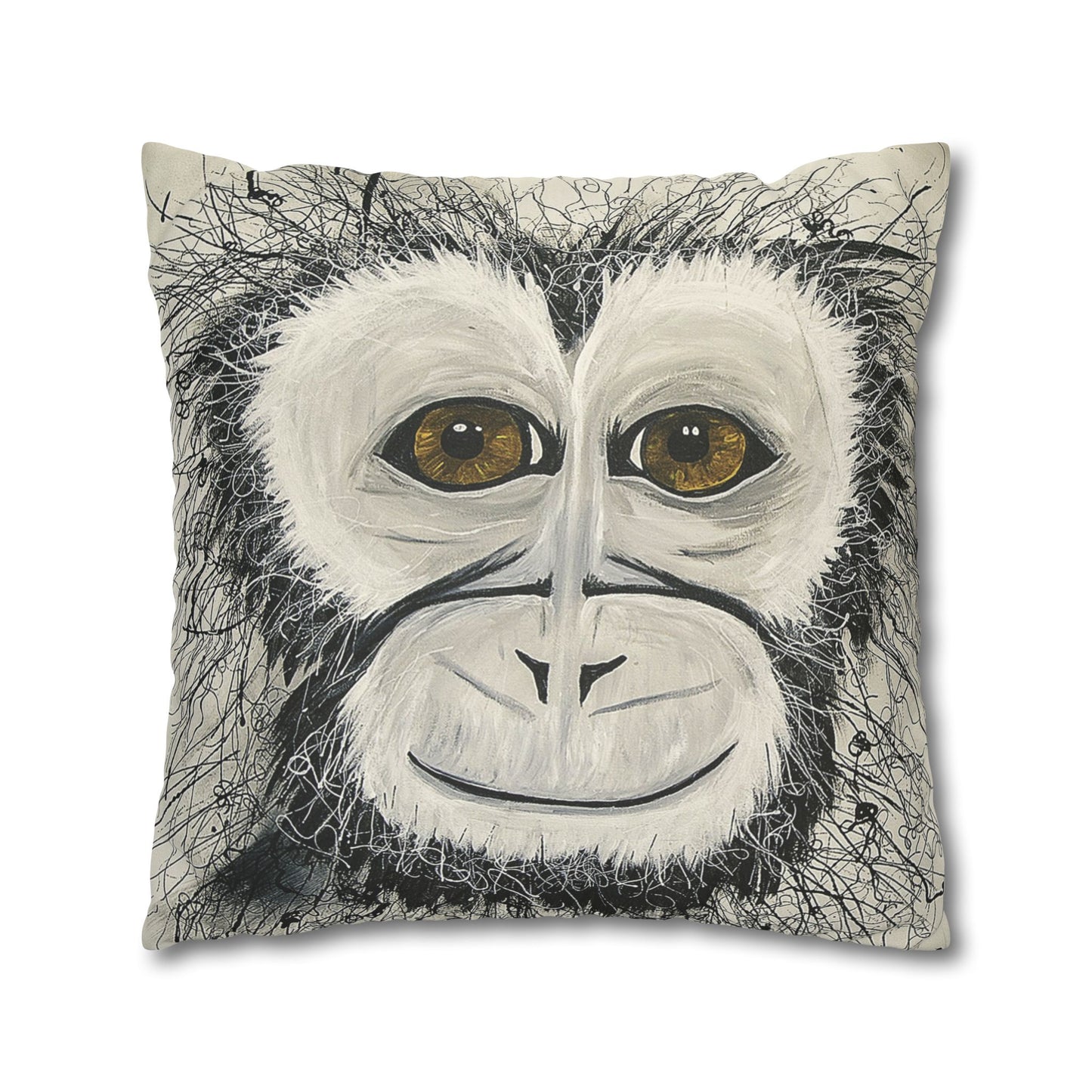 Cheeky Monkey - Faux Suede Square Pillowcase