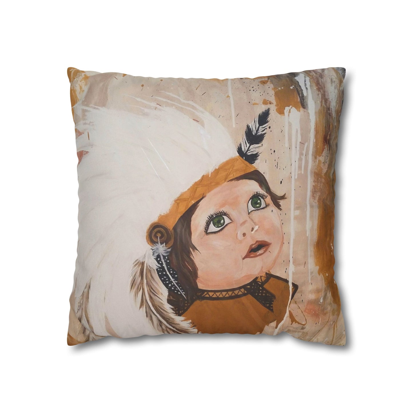 The Dreaming Warriors - Faux Suede Square Pillowcase