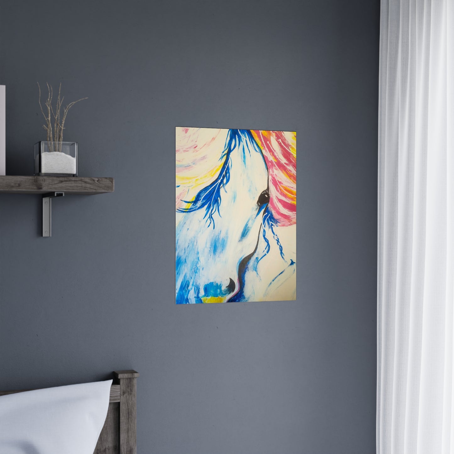 Vibrant Horse Art Matte Poster - Colorful Wall Décor for Animal Lovers