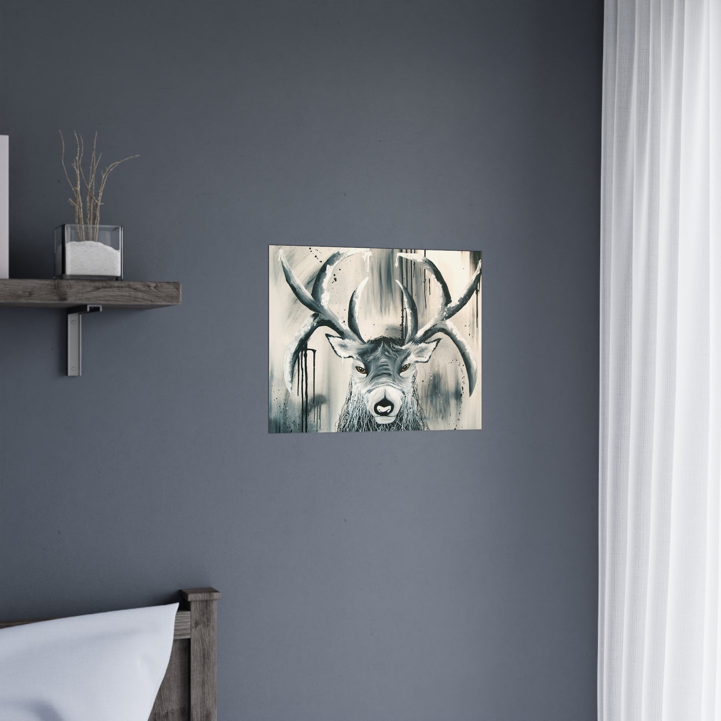 Mystic Stag Satin Poster: Embrace the Spirit of Strength and Mysticism