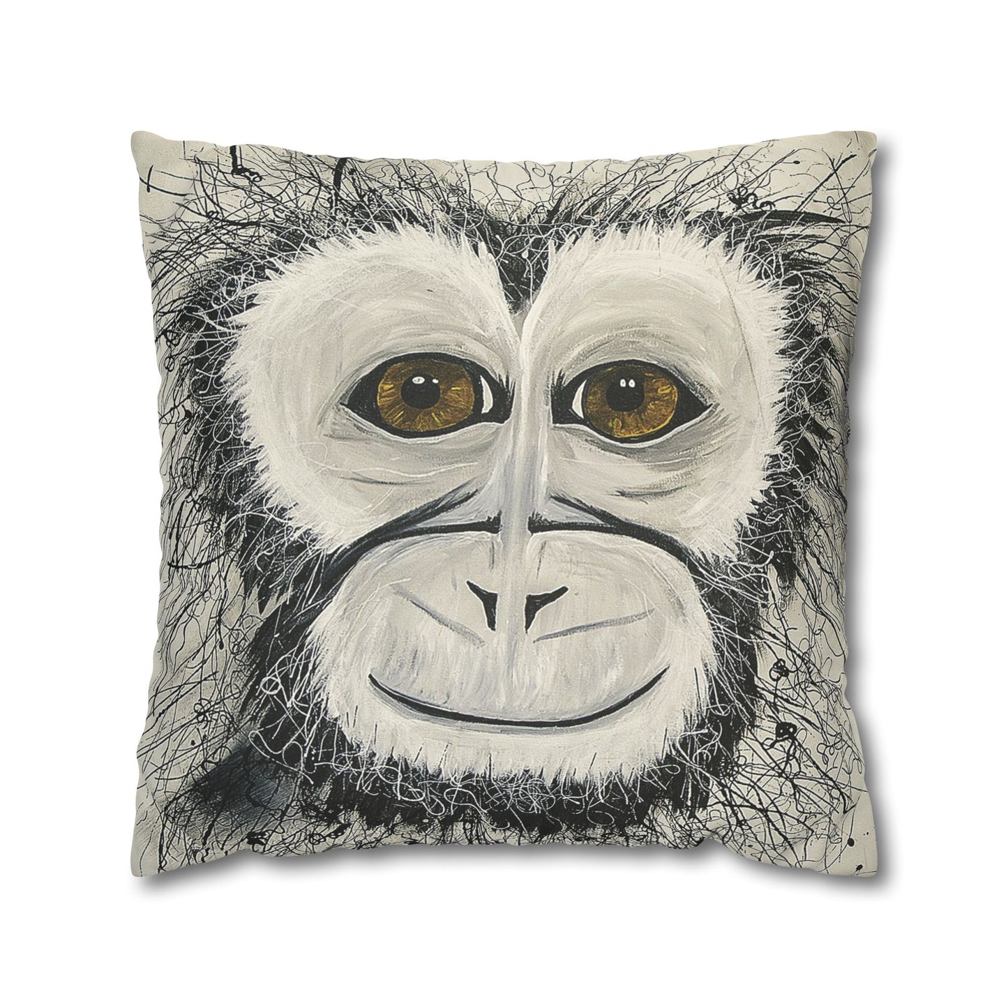 Cheeky Monkey - Faux Suede Square Pillowcase