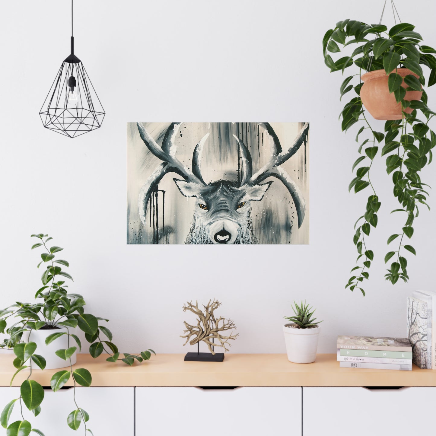 Mystic Stag Satin Poster: Embrace the Spirit of Strength and Mysticism