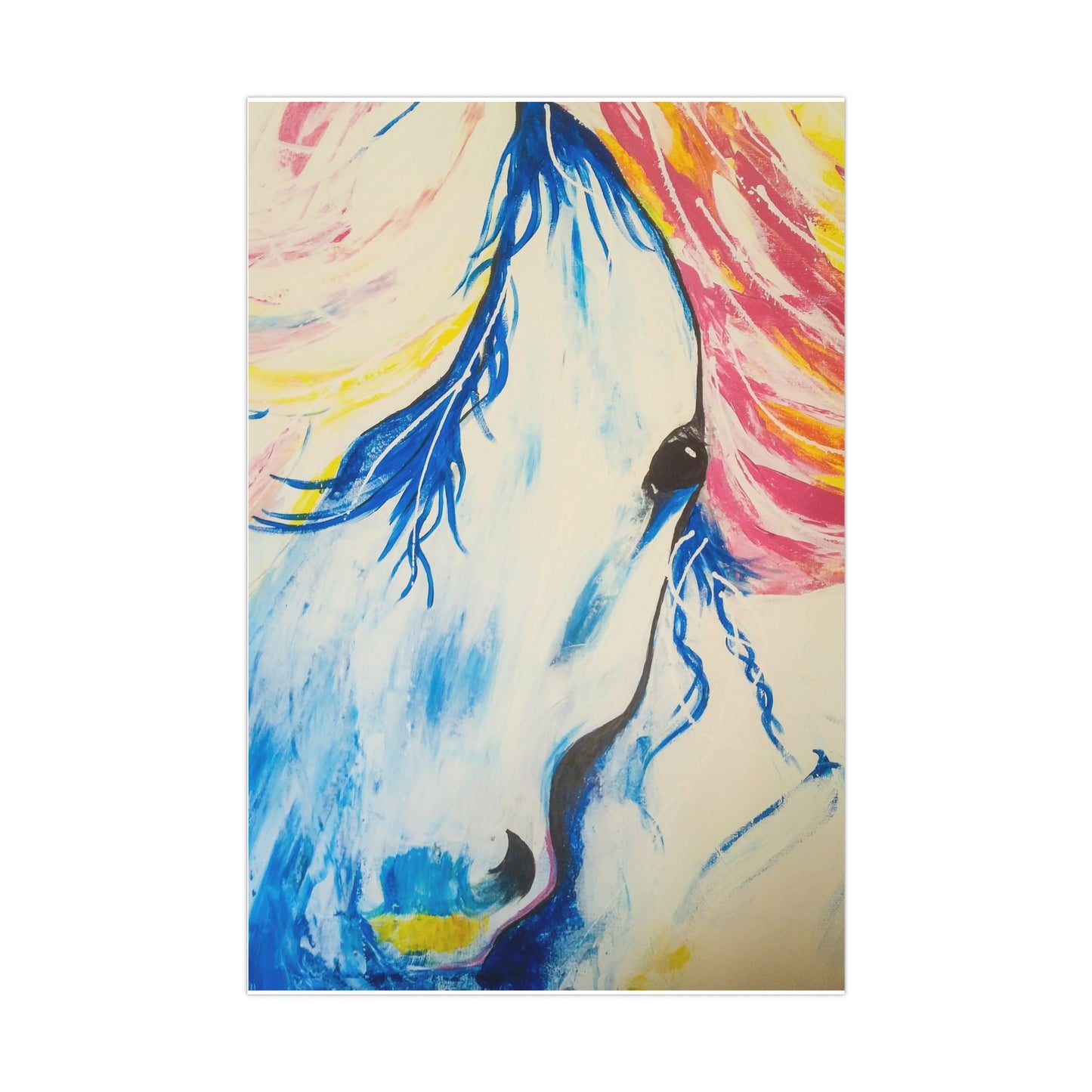 Vibrant Horse Art Matte Poster - Colorful Wall Décor for Animal Lovers