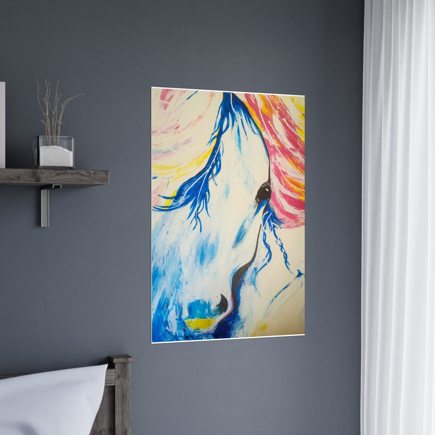 Vibrant Horse Art Matte Poster - Colorful Wall Décor for Animal Lovers