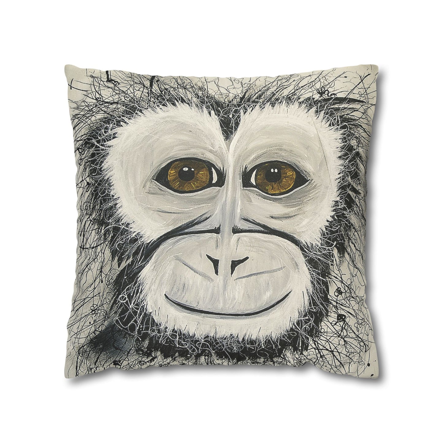 Cheeky Monkey - Faux Suede Square Pillowcase