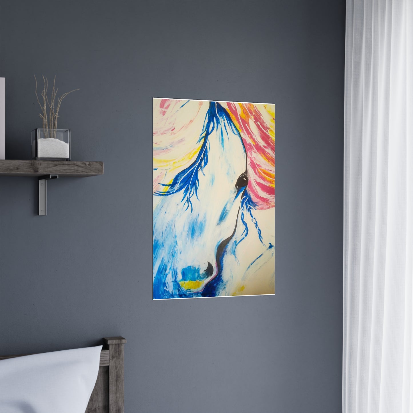 Vibrant Horse Art Matte Poster - Colorful Wall Décor for Animal Lovers