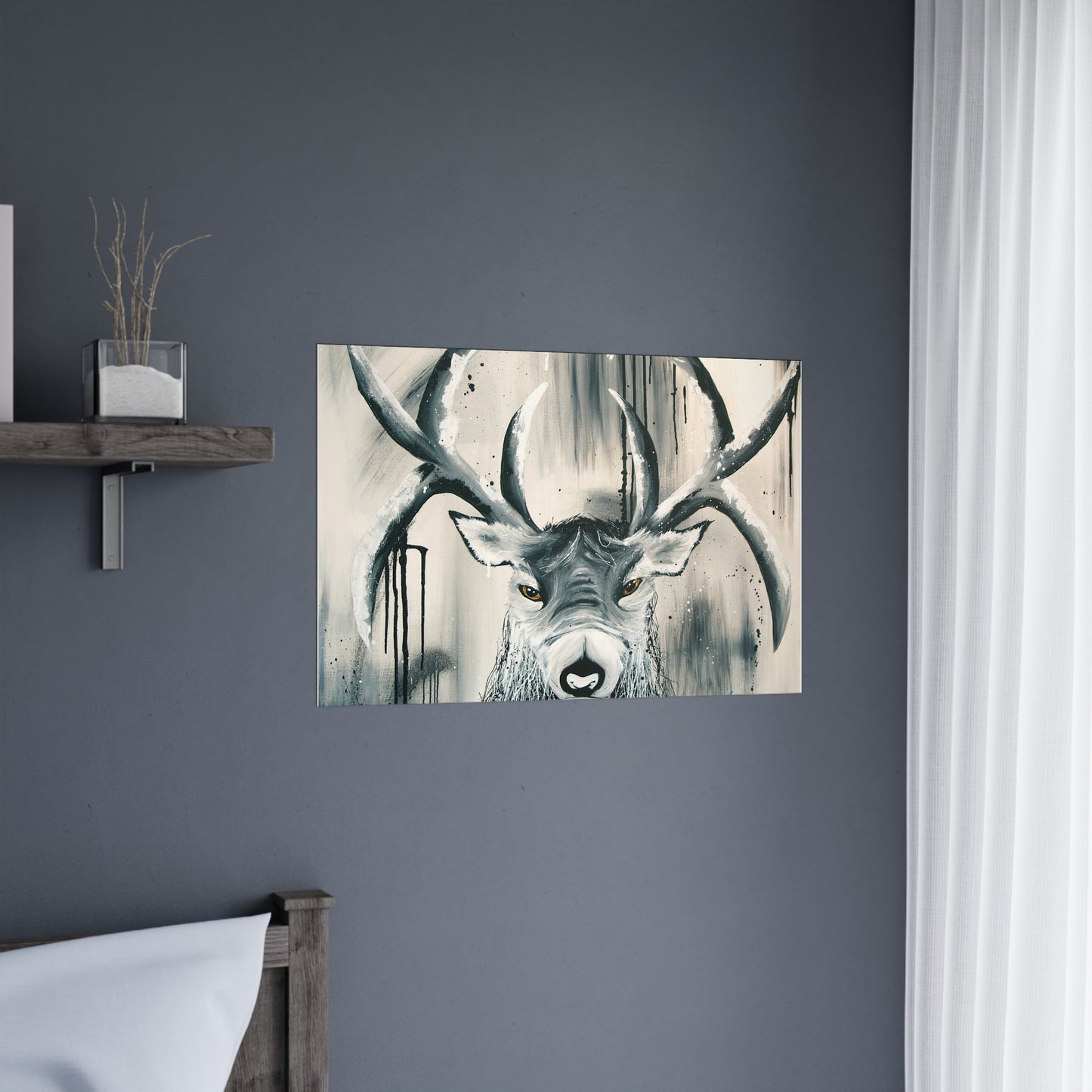 Mystic Stag Satin Poster: Embrace the Spirit of Strength and Mysticism