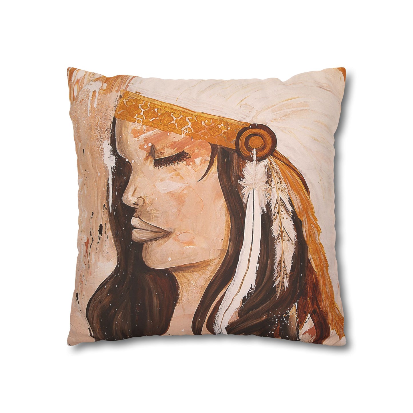 The Dreaming Warriors - Faux Suede Square Pillowcase