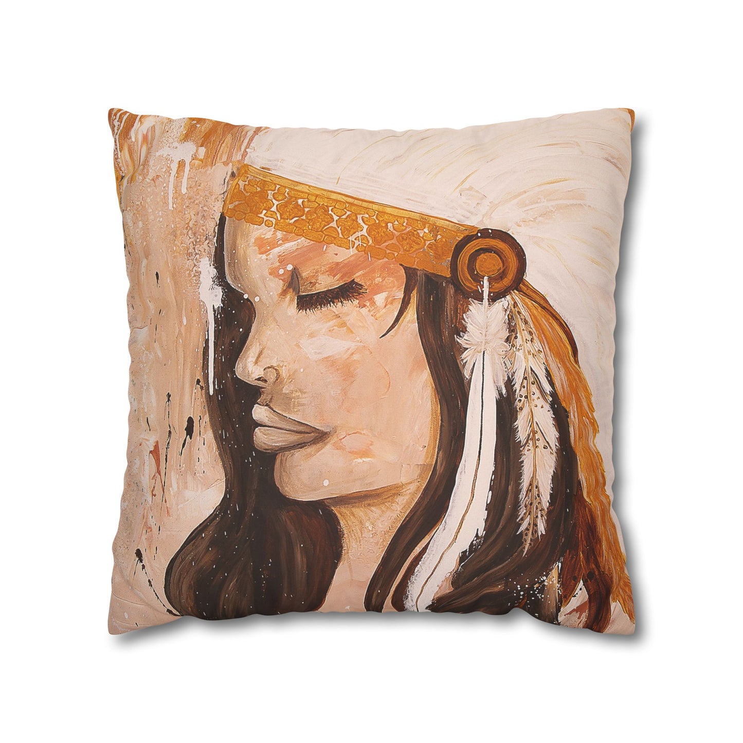 The Dreaming Warriors - Faux Suede Square Pillowcase