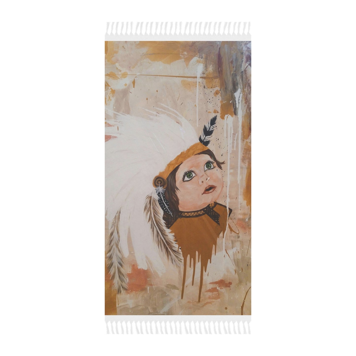 Baby Warrior Beach Throw: A Sacred Connection to Strength and Spirit