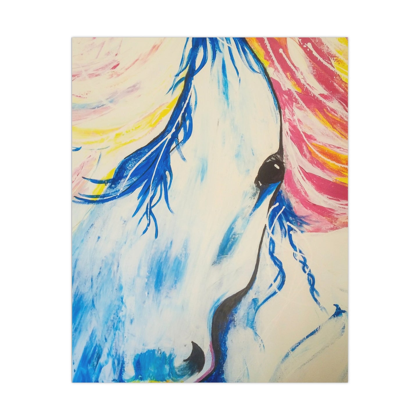 Vibrant Horse Art Matte Poster - Colorful Wall Décor for Animal Lovers