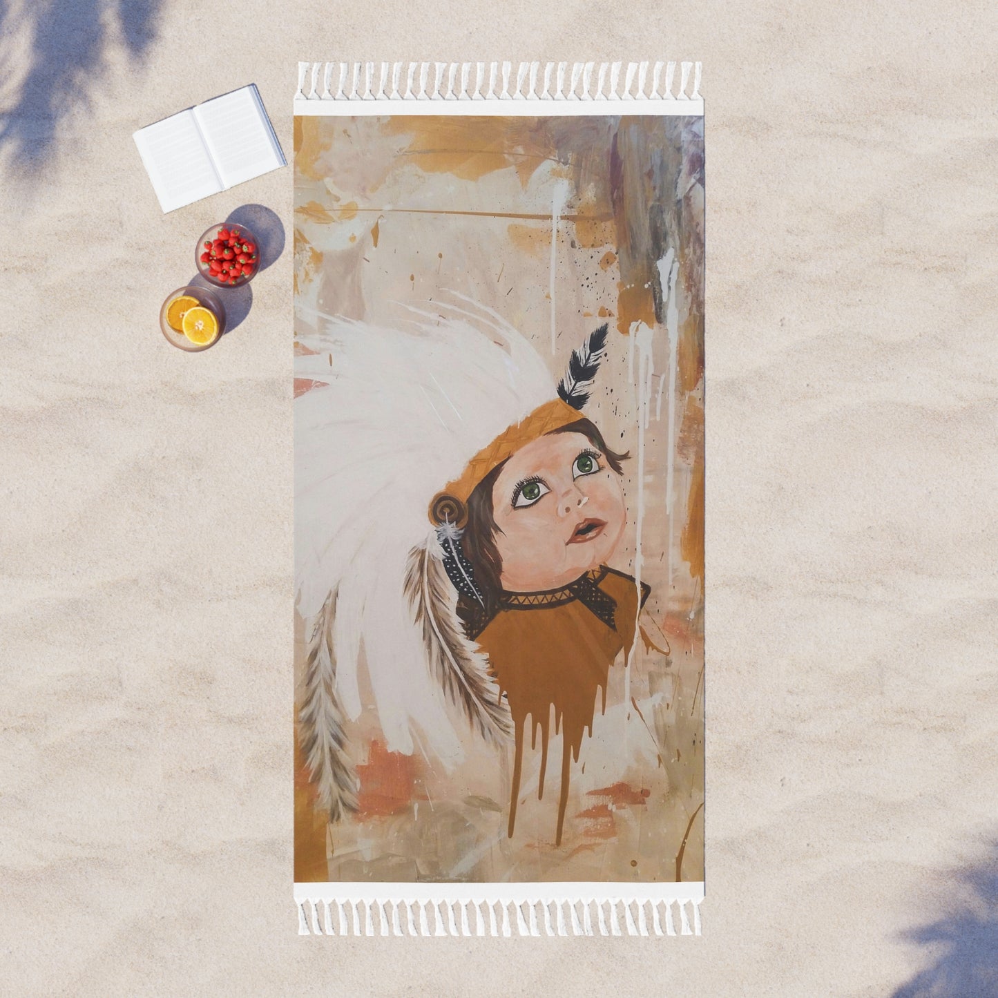 Baby Warrior Beach Throw: A Sacred Connection to Strength and Spirit