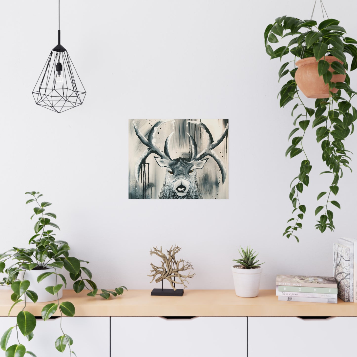 Mystic Stag Satin Poster: Embrace the Spirit of Strength and Mysticism
