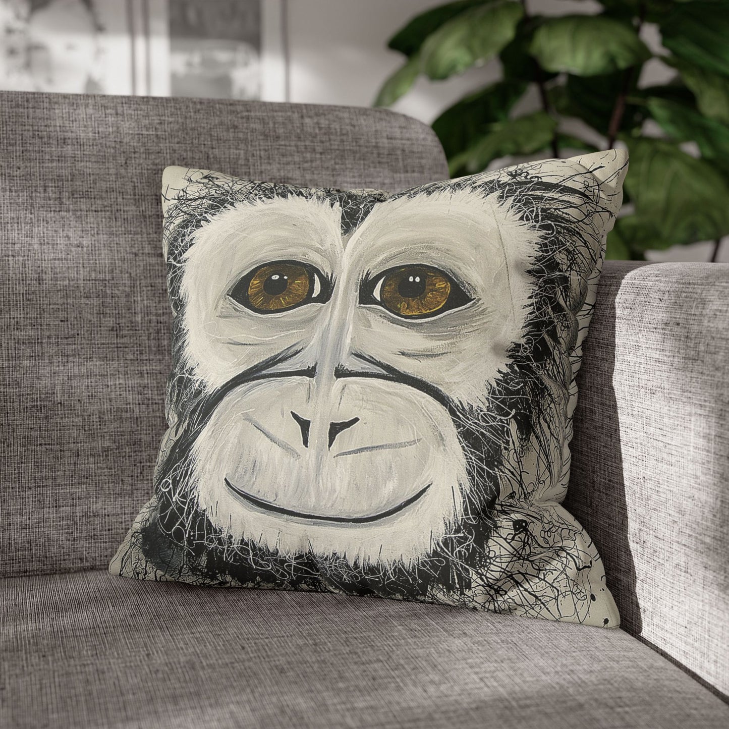 Cheeky Monkey - Faux Suede Square Pillowcase