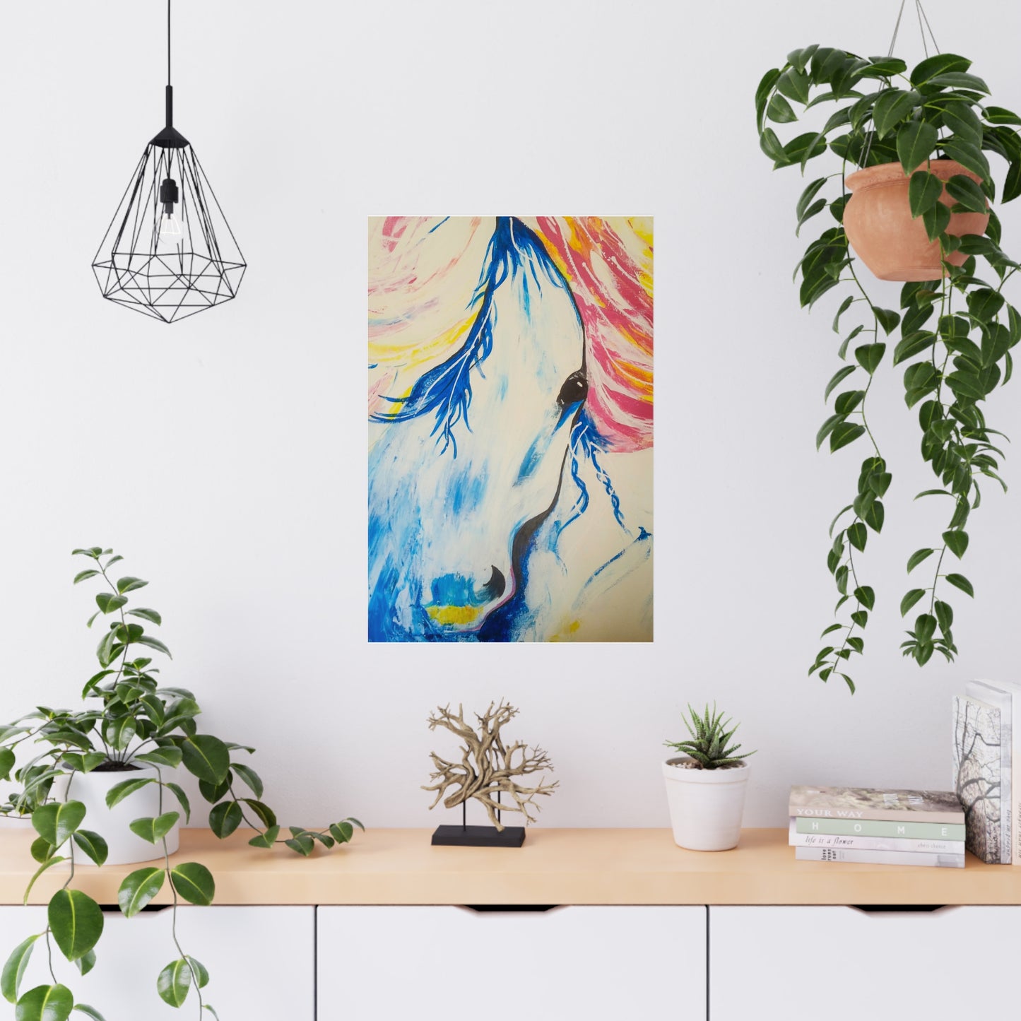Vibrant Horse Art Matte Poster - Colorful Wall Décor for Animal Lovers