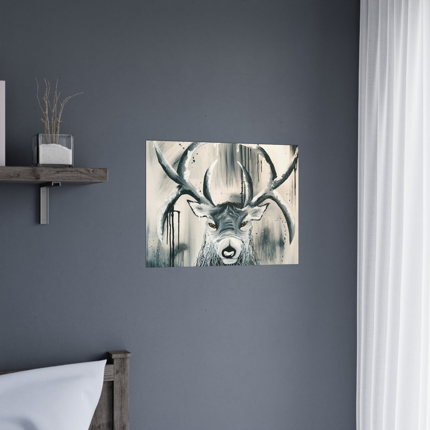 Mystic Stag Satin Poster: Embrace the Spirit of Strength and Mysticism