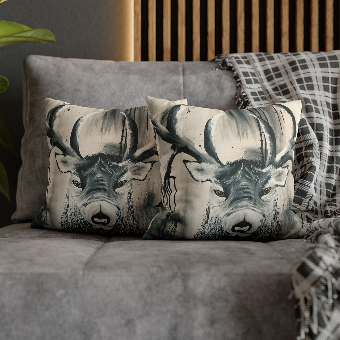 Mystic Stag - Faux Suede Square Pillowcase