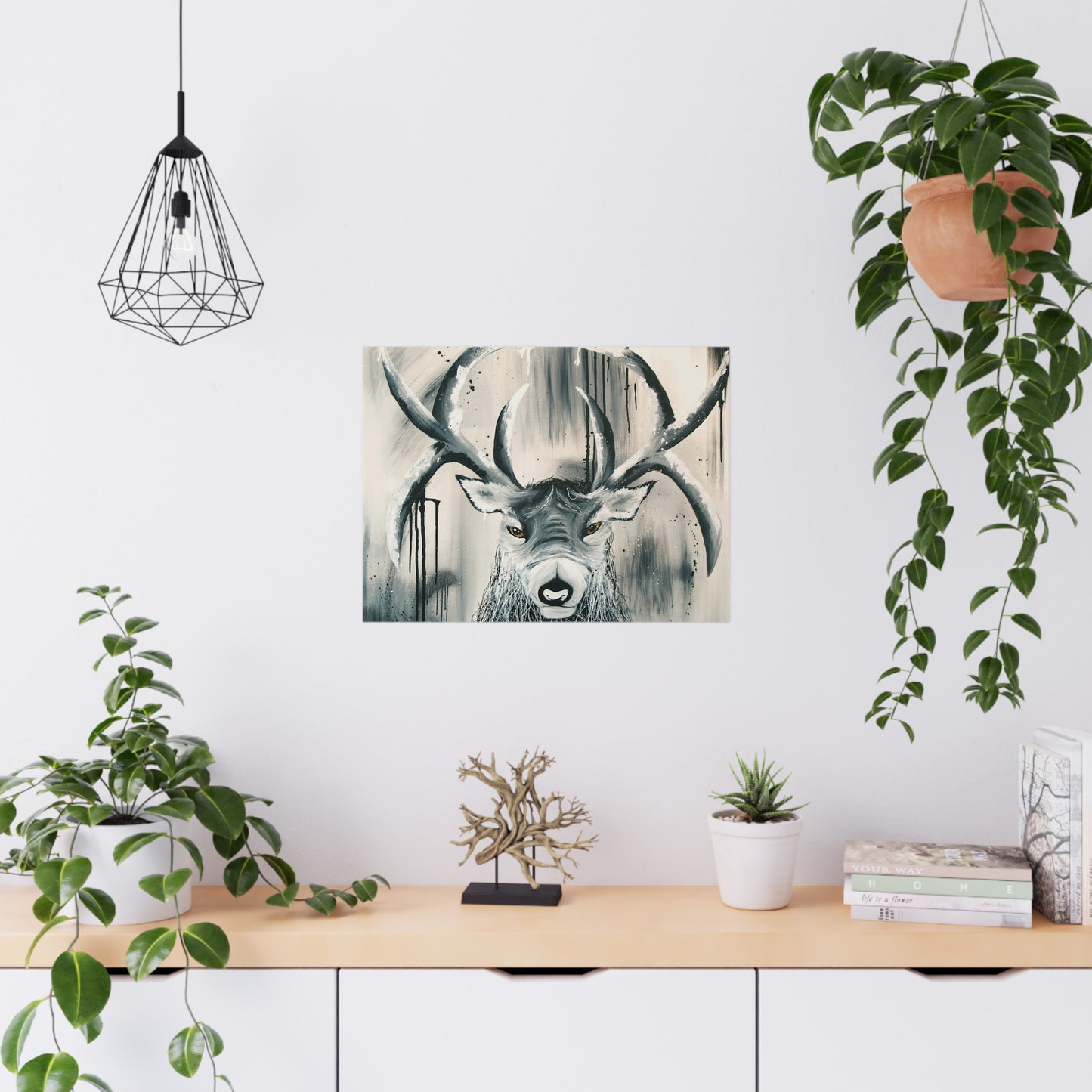Mystic Stag Satin Poster: Embrace the Spirit of Strength and Mysticism