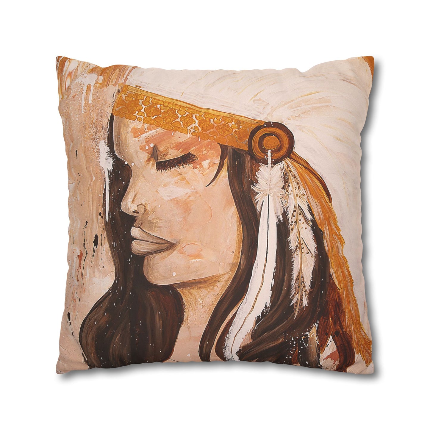 The Dreaming Warriors - Faux Suede Square Pillowcase