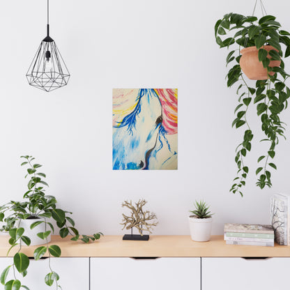 Vibrant Horse Art Matte Poster - Colorful Wall Décor for Animal Lovers