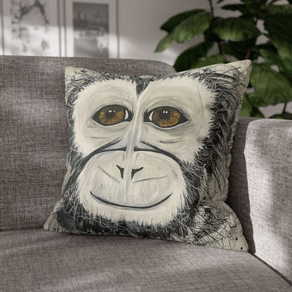 Cheeky Monkey - Faux Suede Square Pillowcase