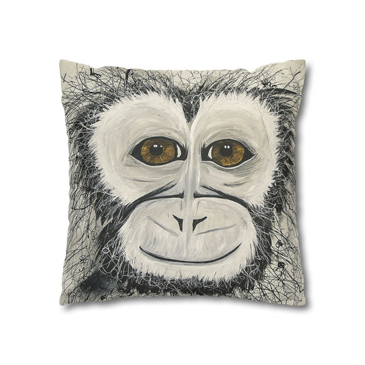 Cheeky Monkey - Faux Suede Square Pillowcase