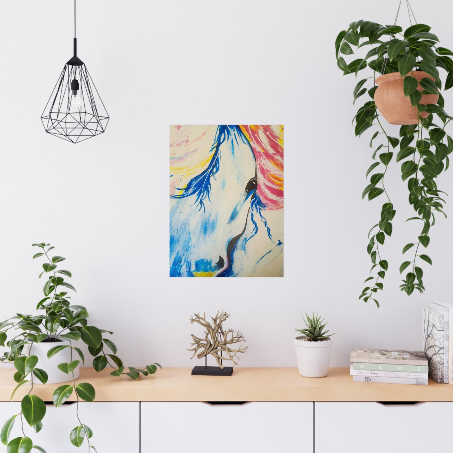 Vibrant Horse Art Matte Poster - Colorful Wall Décor for Animal Lovers