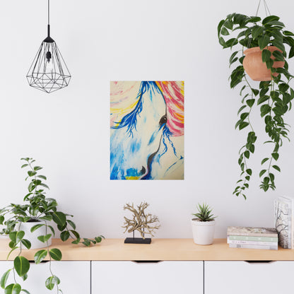 Vibrant Horse Art Matte Poster - Colorful Wall Décor for Animal Lovers