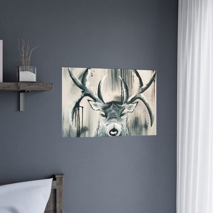 Mystic Stag Satin Poster: Embrace the Spirit of Strength and Mysticism