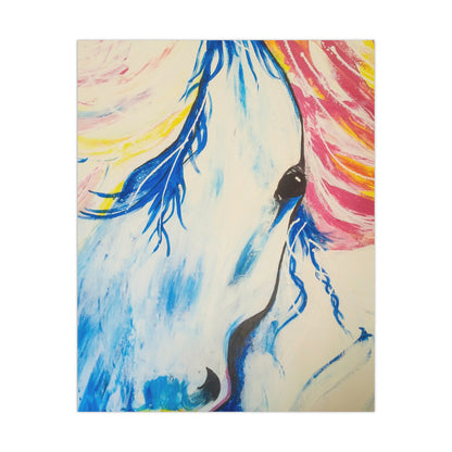 Vibrant Horse Art Matte Poster - Colorful Wall Décor for Animal Lovers