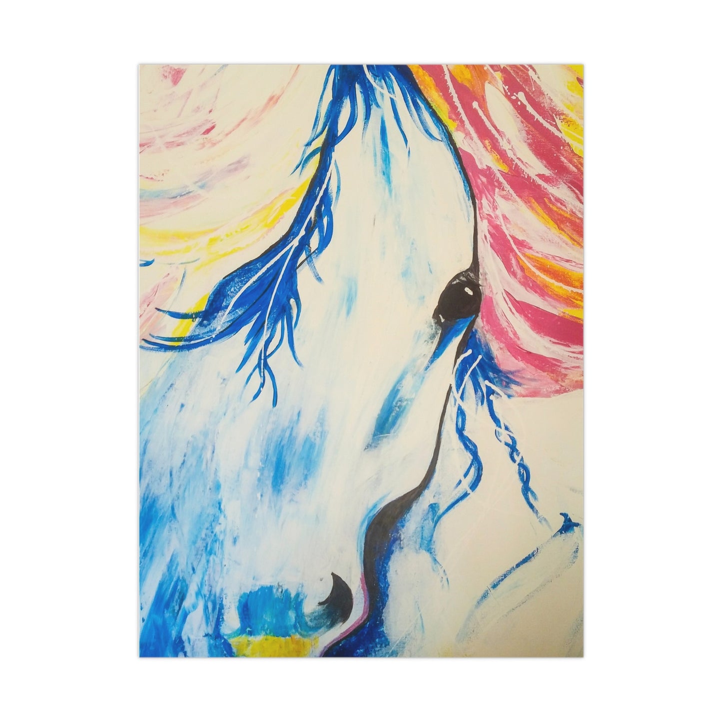 Vibrant Horse Art Matte Poster - Colorful Wall Décor for Animal Lovers
