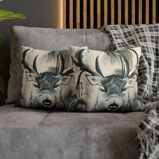 Mystic Stag - Faux Suede Square Pillowcase